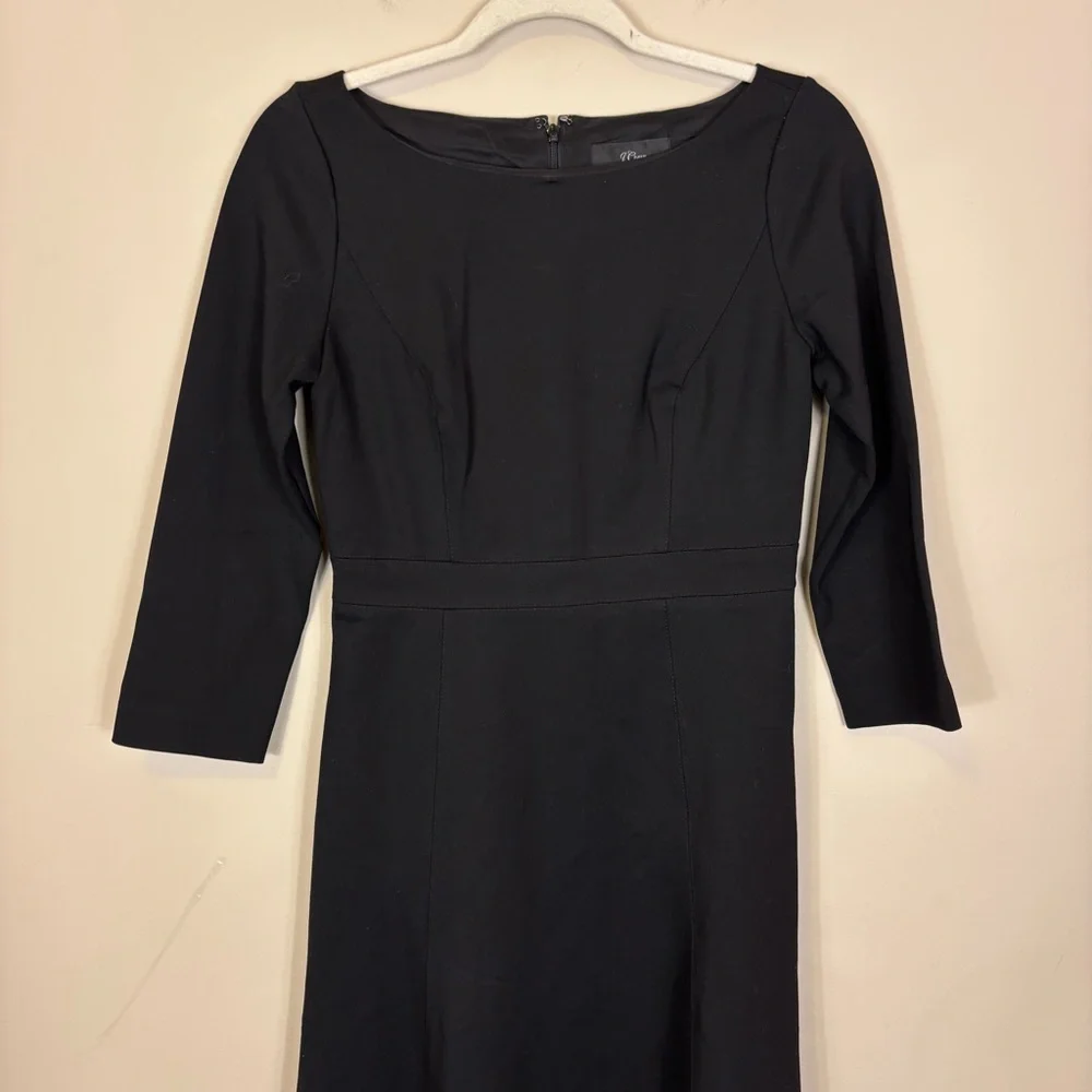 J. Crew Boat Neck Black 3/4 Sleeve Women's‎ Dress 4
